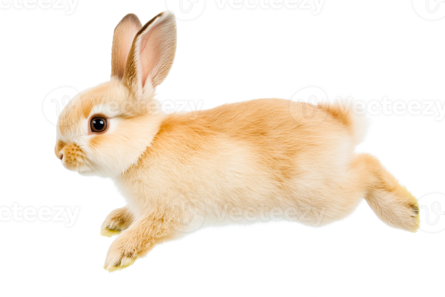 Cute rabbit jumping in a playful manner png