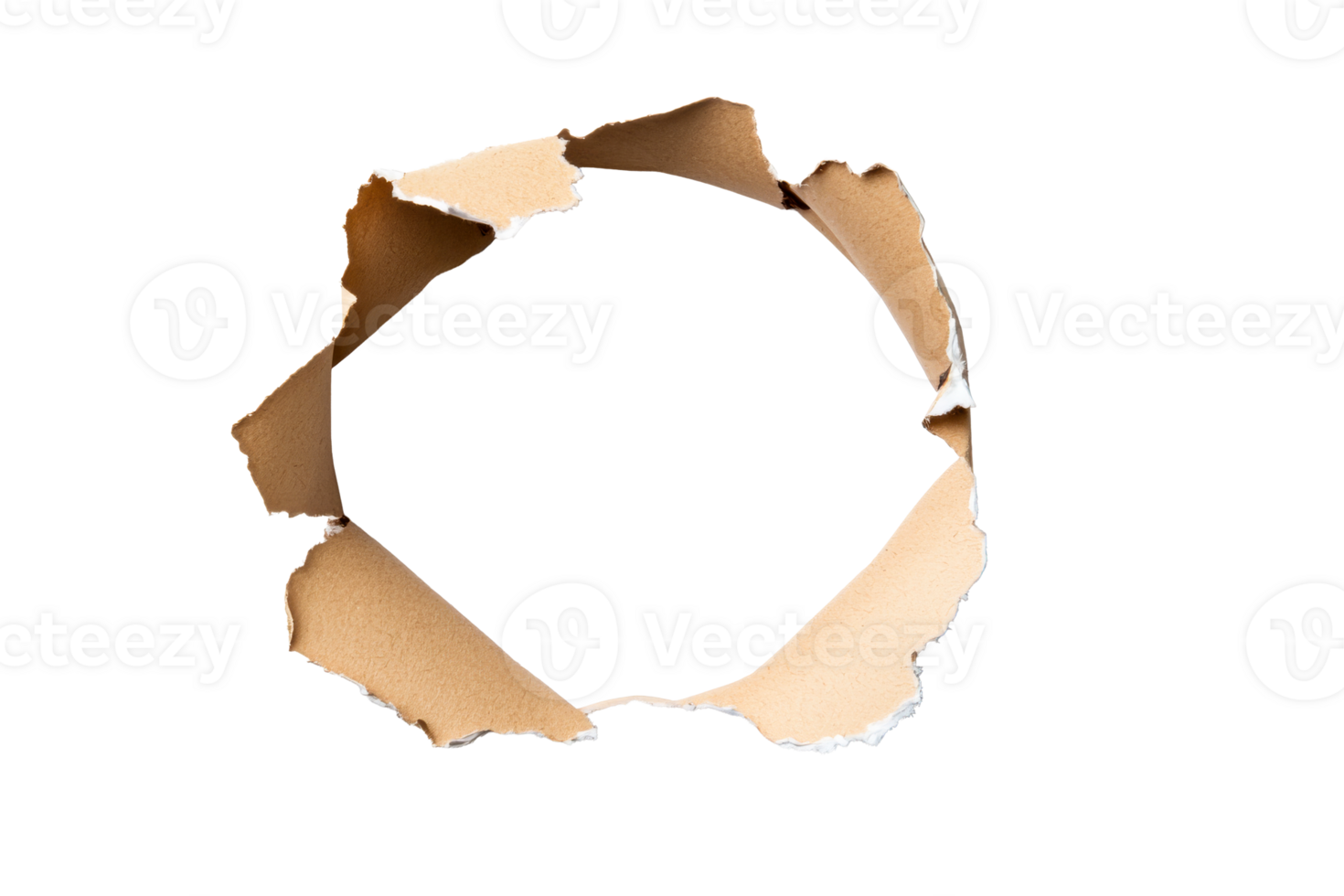 Torn paper hole with transparent background png
