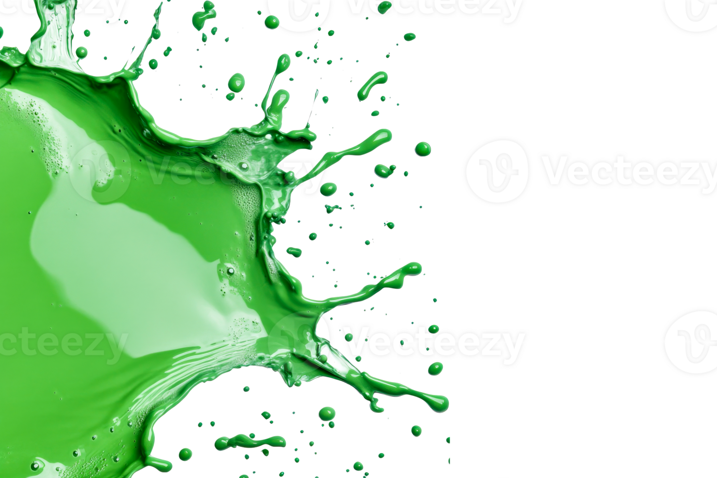 Green liquid splash on a transparent background png