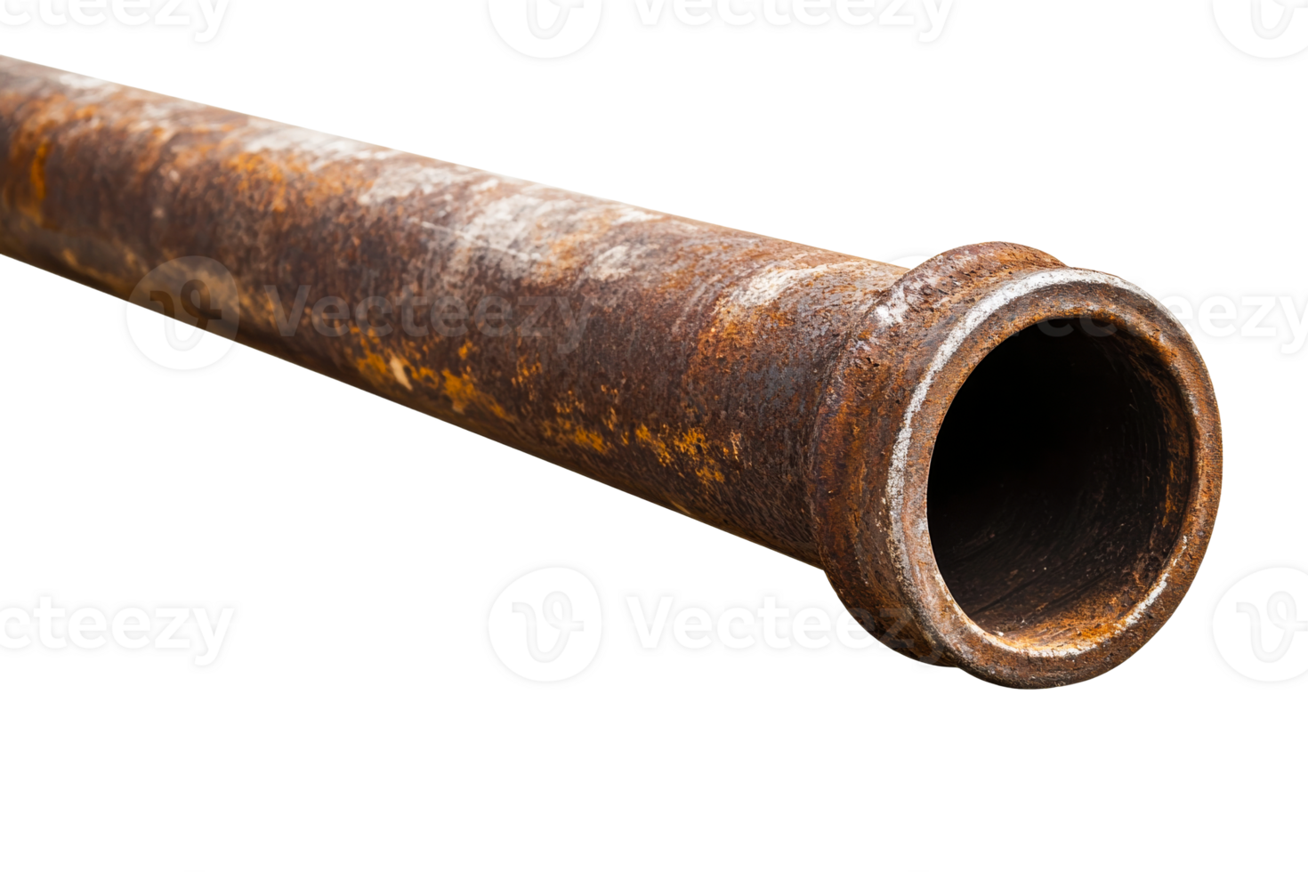Old rusty pipe on transparent bg png