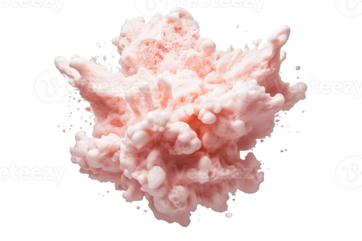 Pink foam splash on clear backdrop png