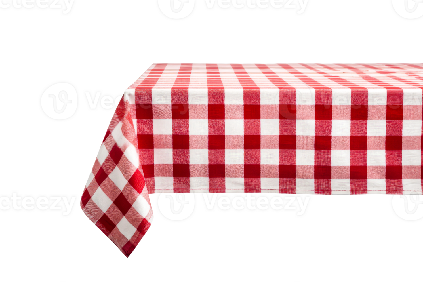 Red and white checkered tablecloth png
