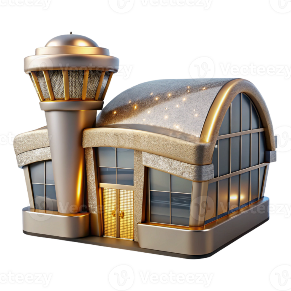 vibrant rustic Airport Terminal Building Cutout for Architectural Plans detailed png