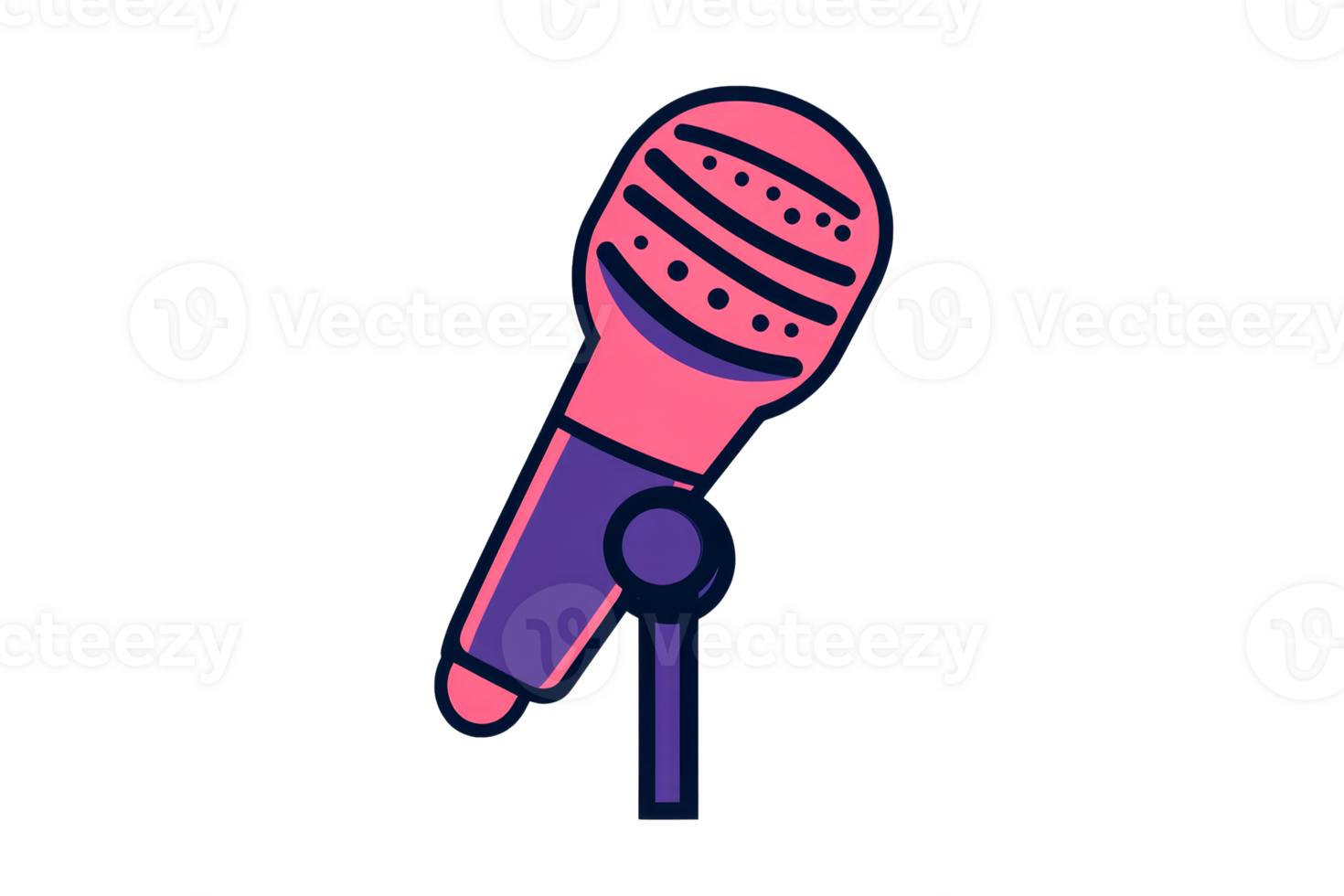 Creative microphone design with colorful details png