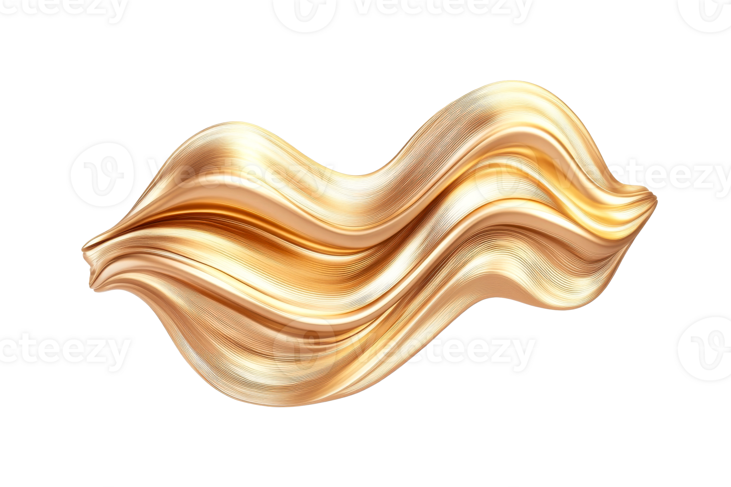 Elegant golden wave with transparent background png