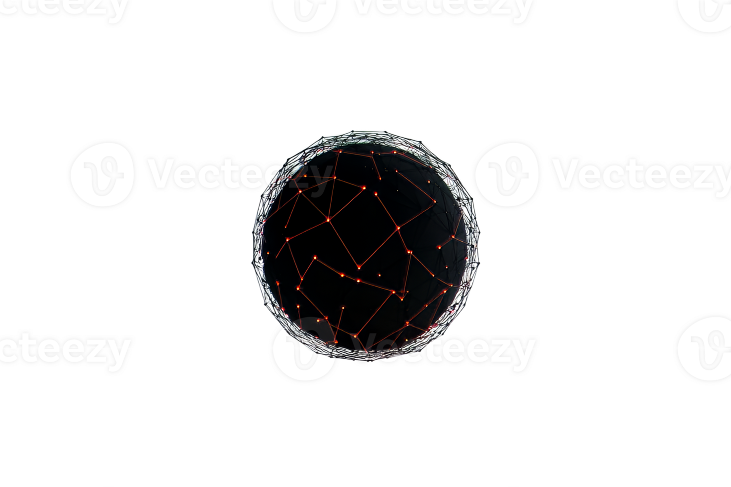 Connected digital globe in abstract design png