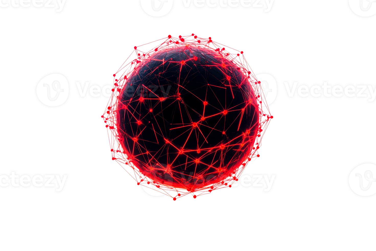 Digital sphere with connections png