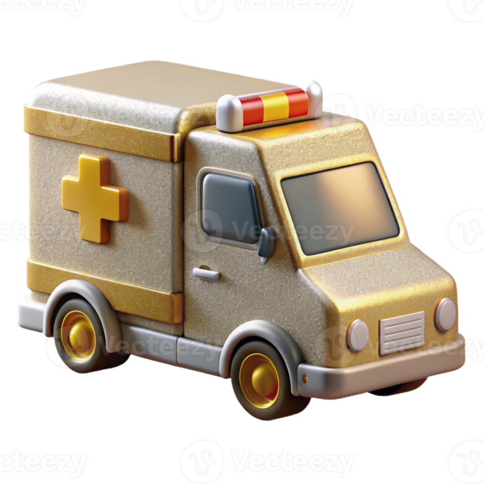 stunning rustic Ambulance Emergency Vehicle Icon Isolated Cutout detailed png