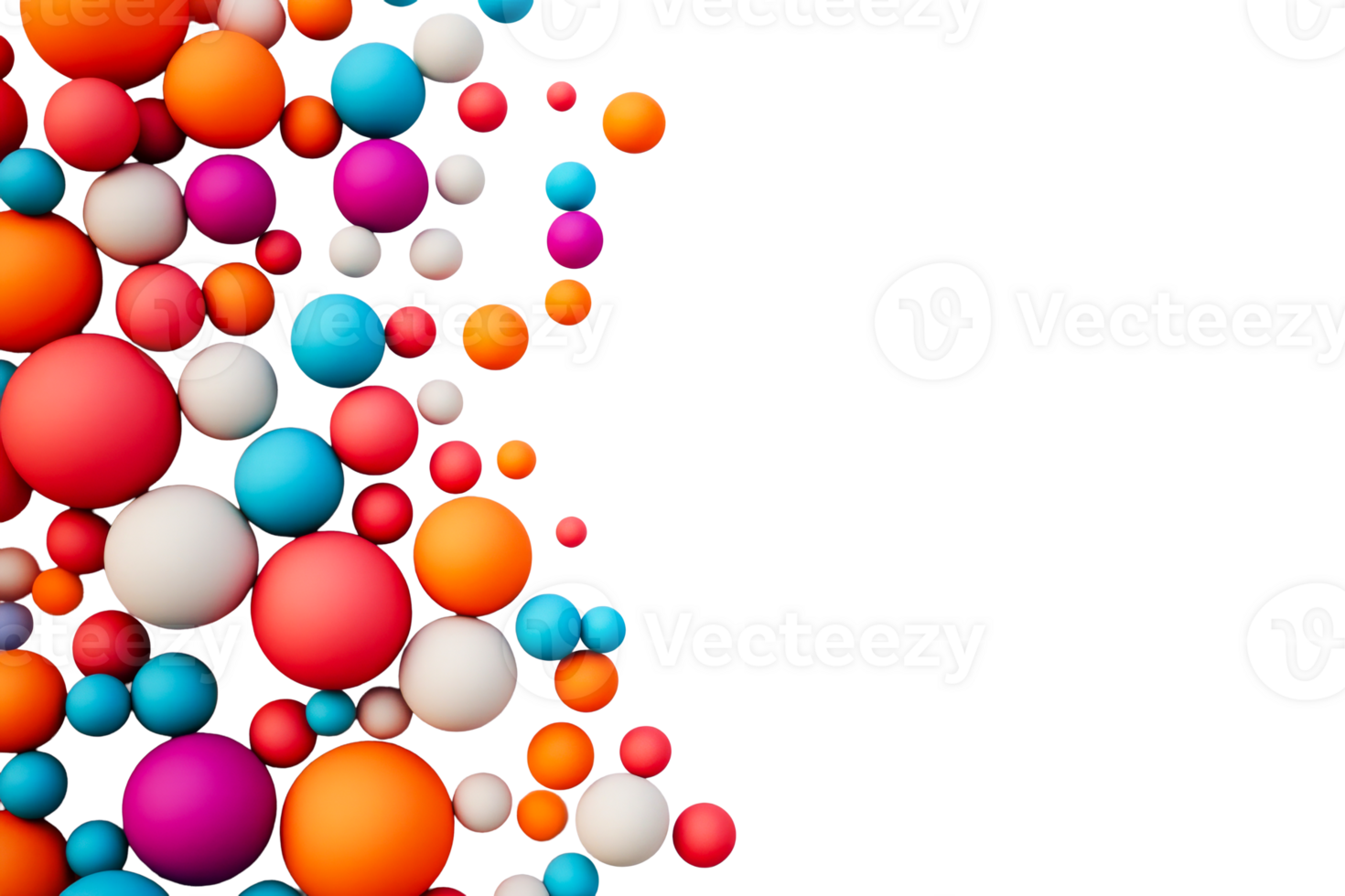 Colorful spheres on transparent background design png