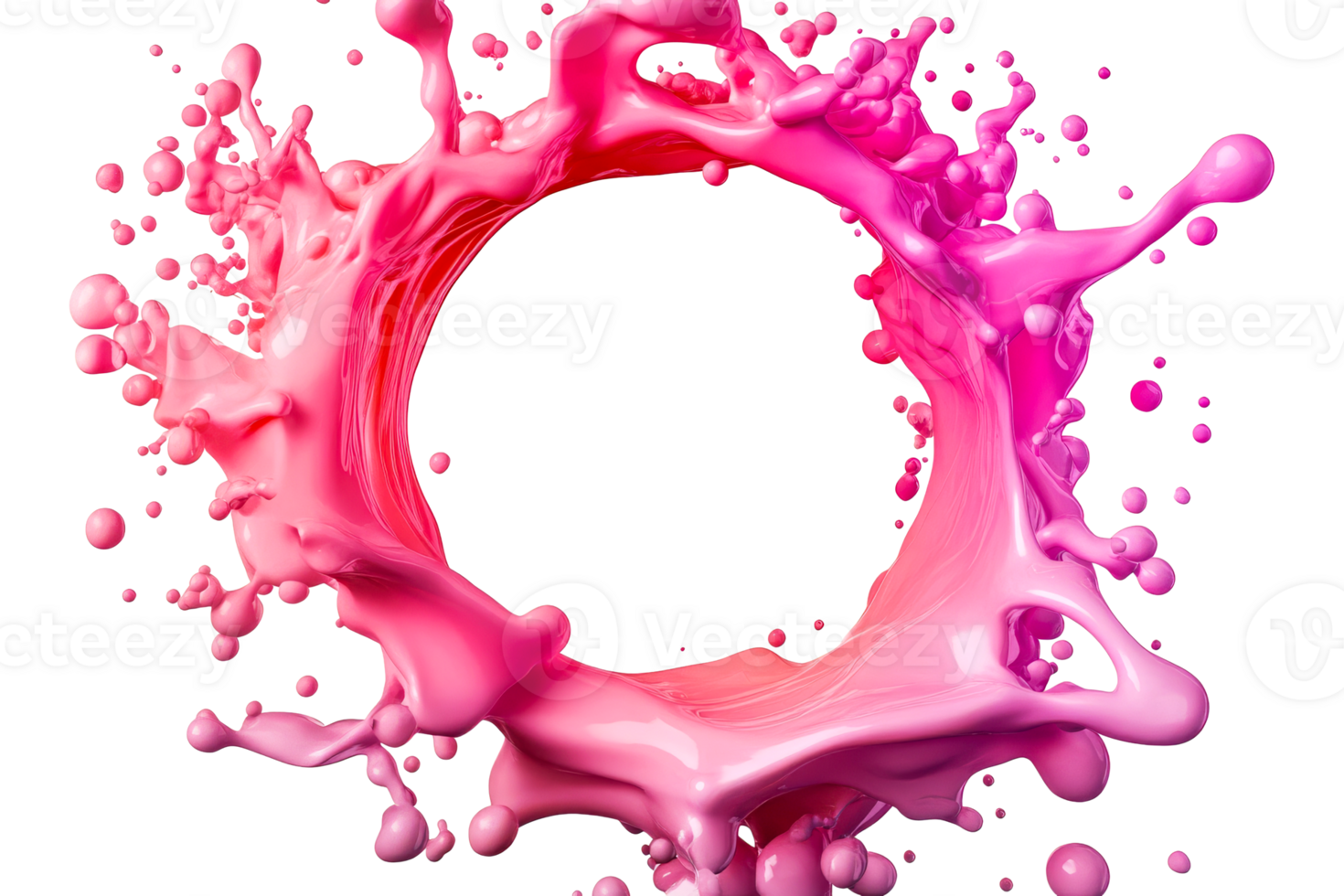 Vivid pink splash creating a circular pattern png