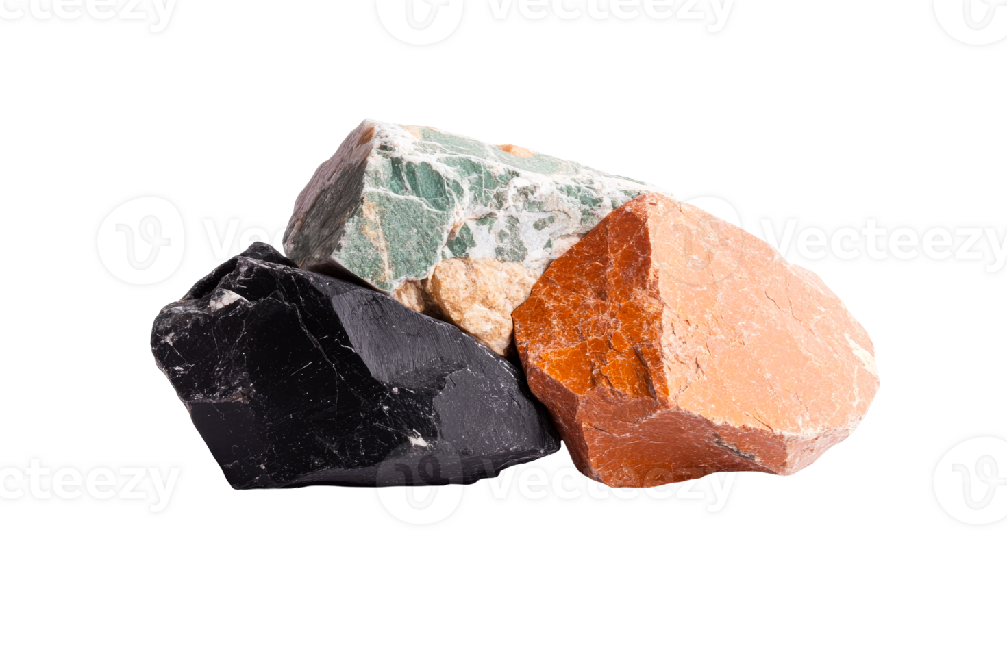 Colorful natural stones on clear background png