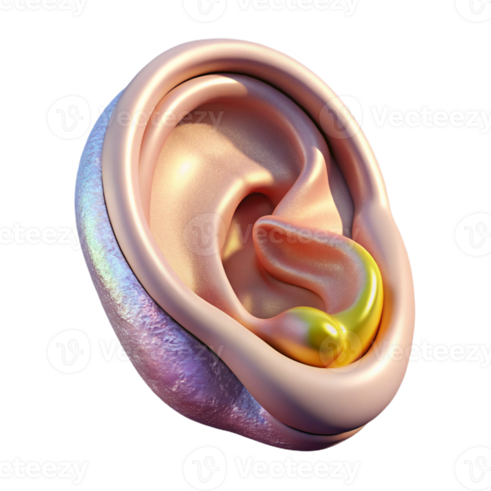 dramatic creative Anatomical Ear Illustration Transparent for Audiology Studies high resolution png