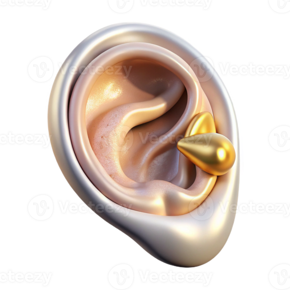 serene traditional Anatomical Ear Illustration Transparent for Audiology Studies authentic png