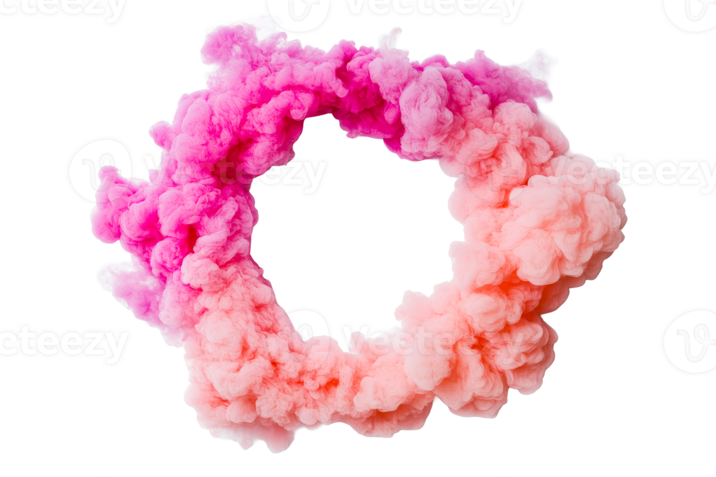 Colorful smoke cloud with transparent background png