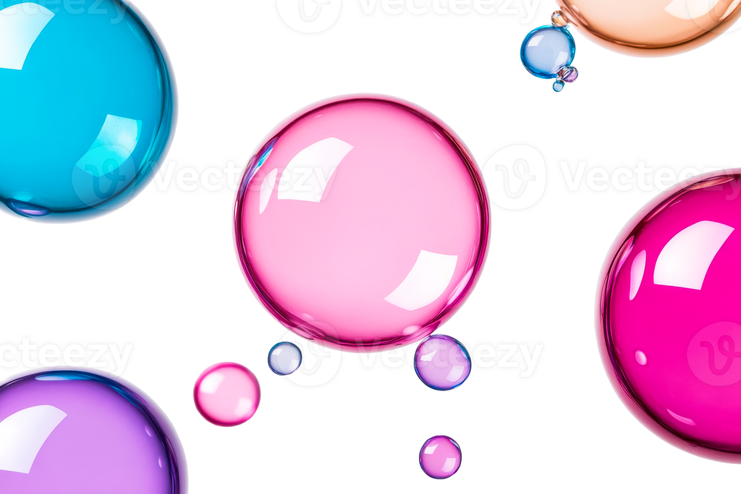 Bubbles floating on a clear background png