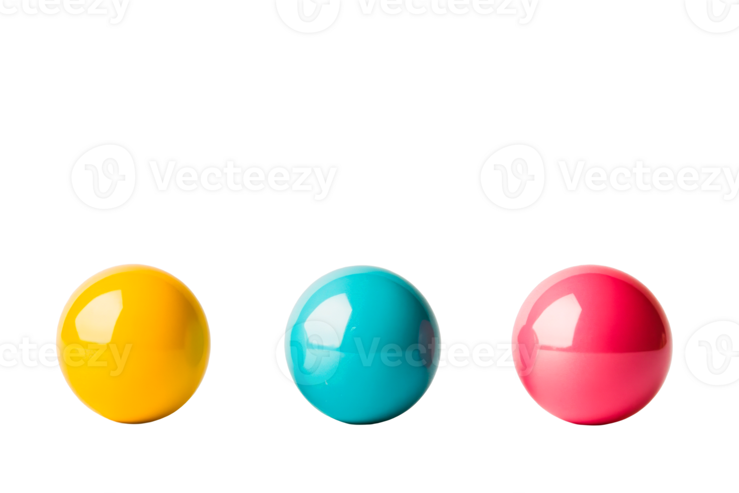 Colorful round balls on transparent background png