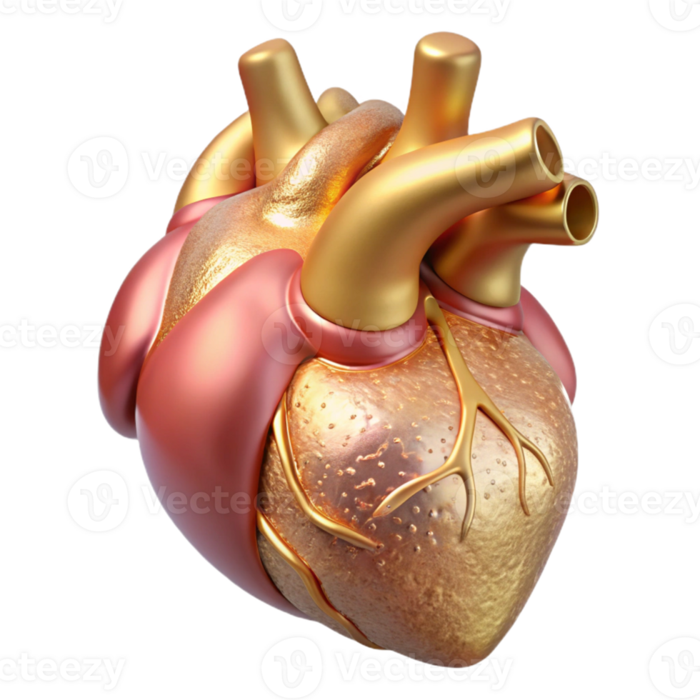 dramatic contemporary Anatomical Heart Human Organ Icon Cutout for Cardiology Studies professional png