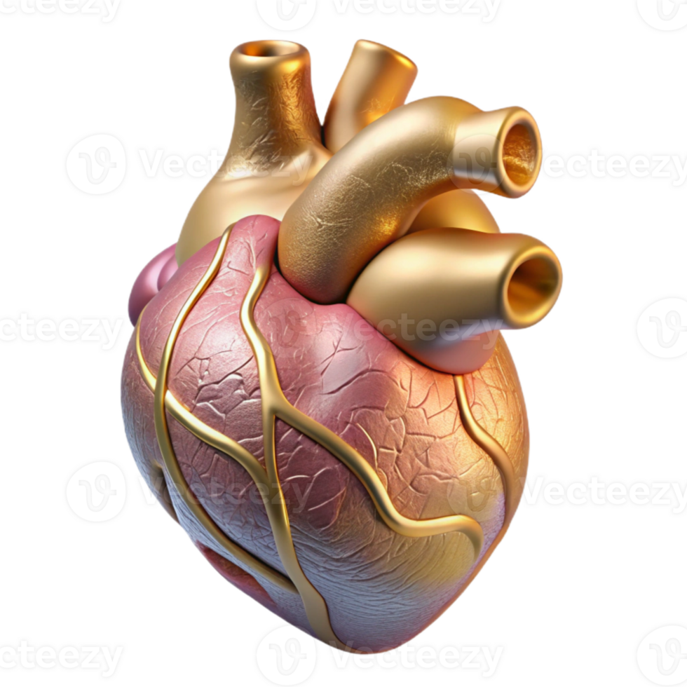 serene classic Anatomical Heart Human Organ Icon Cutout for Cardiology Studies premium png