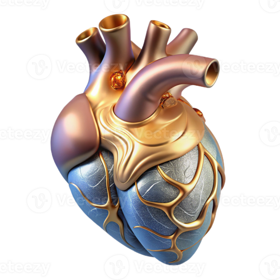 magnificent rustic Anatomical Heart Illustration Isolated for Medical Design high quality png