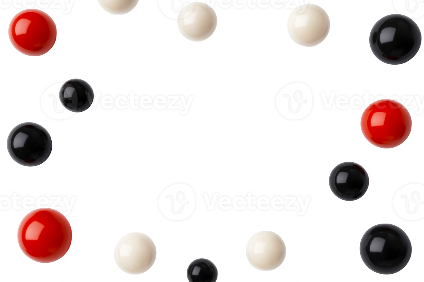 Colorful spheres in a circle, transparent bg png