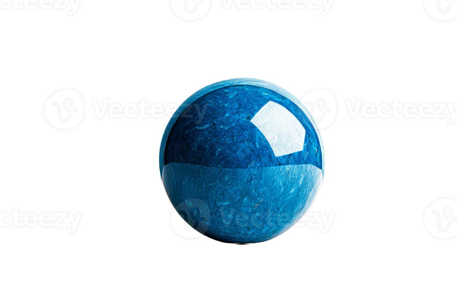 Unique blue marble sphere with shiny surface png