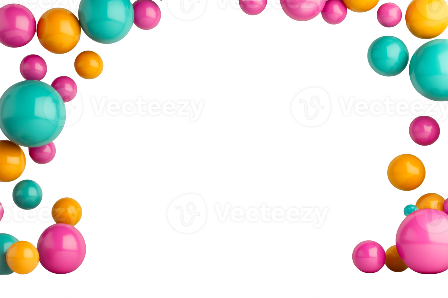 Vibrant spheres on clear background png