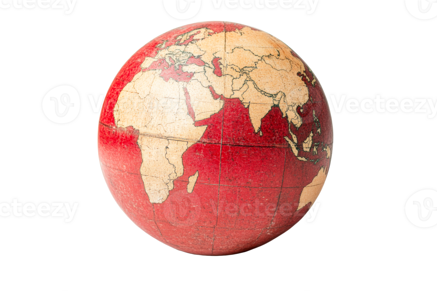 Globe with a red background depicting world map png