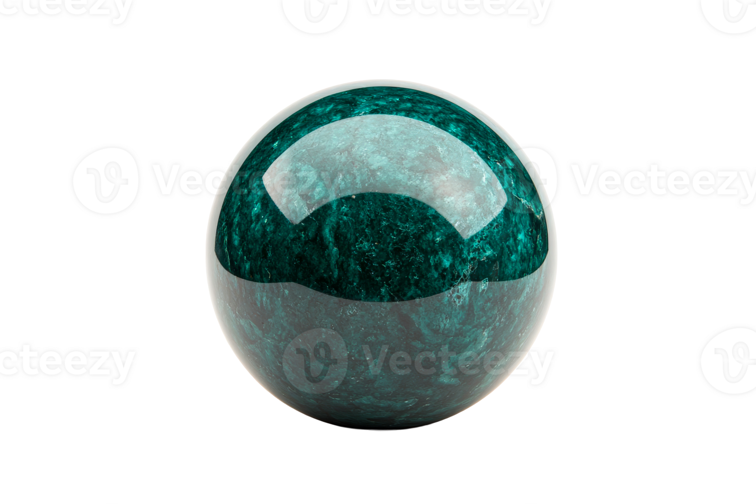 Green marble sphere with a glossy finish png