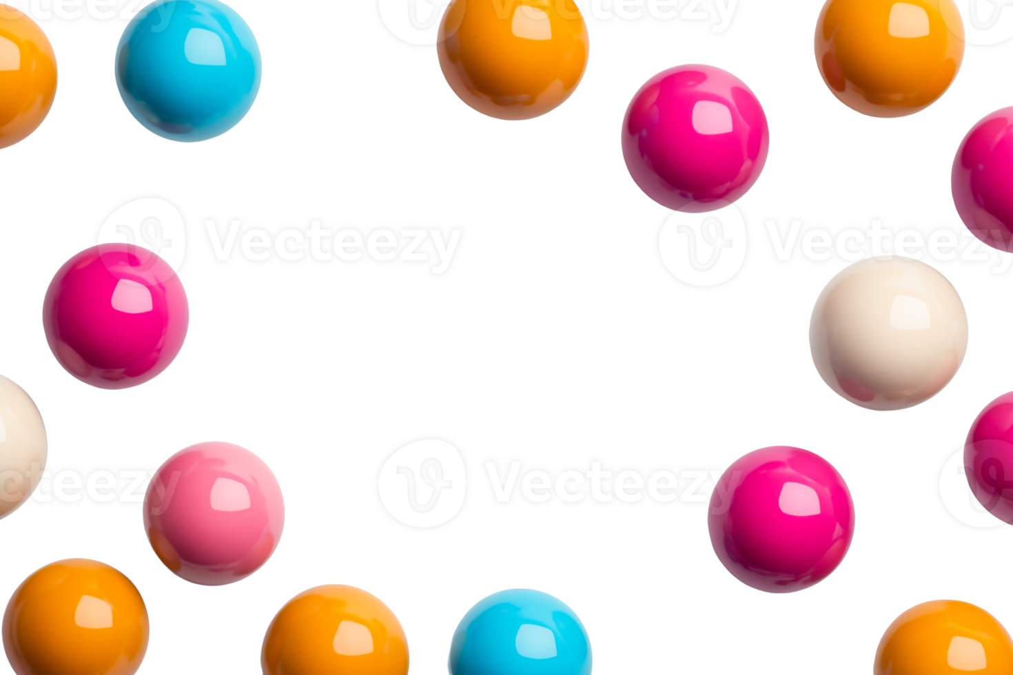 Colorful spheres in a circle png