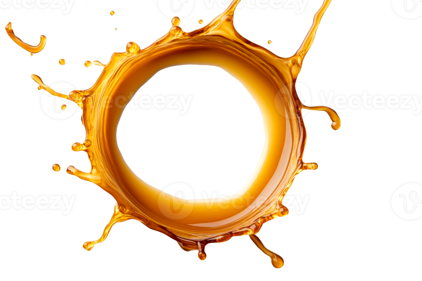 Liquid splash forms circle on backdrop png