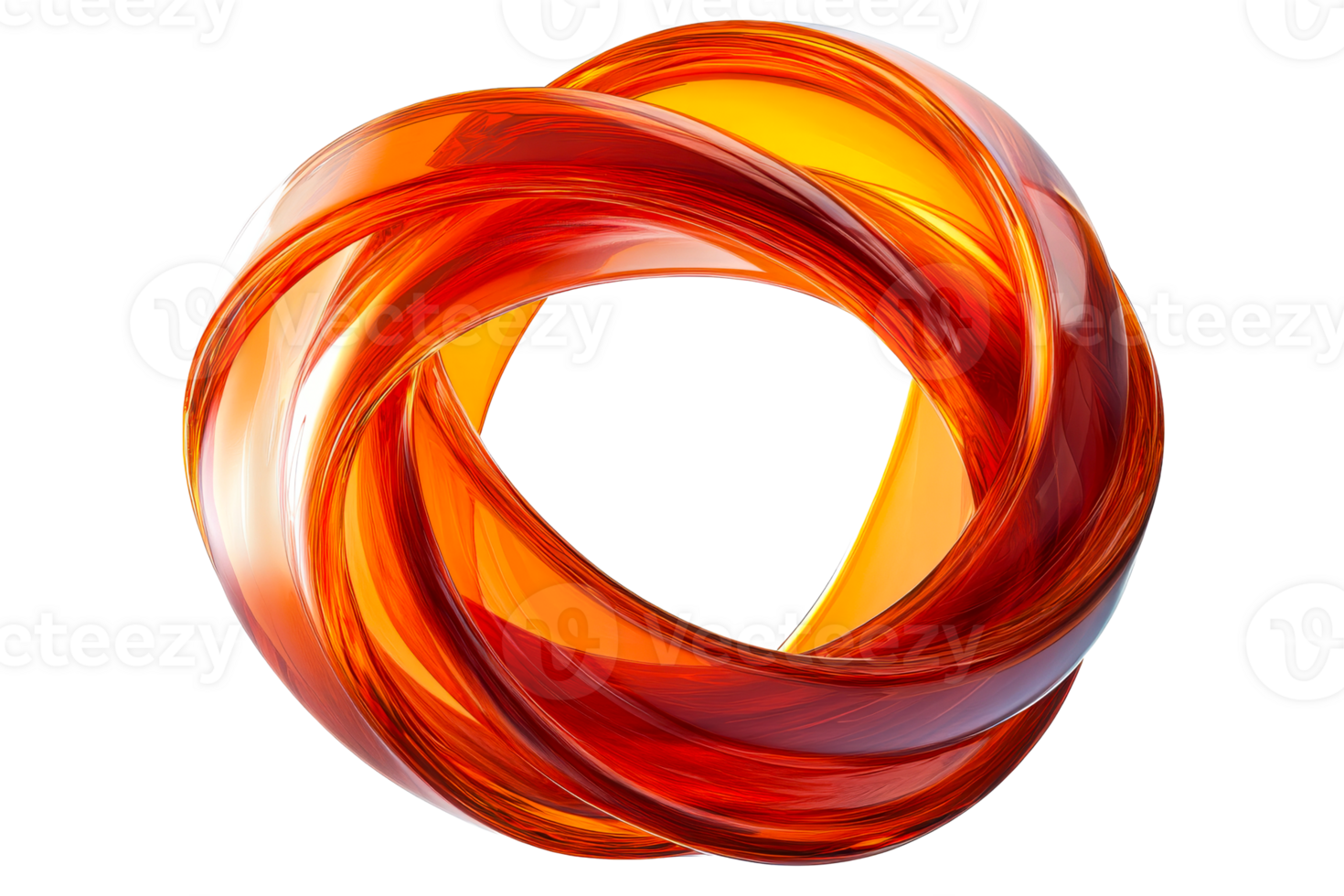 Twisted orange transparent sculpture png