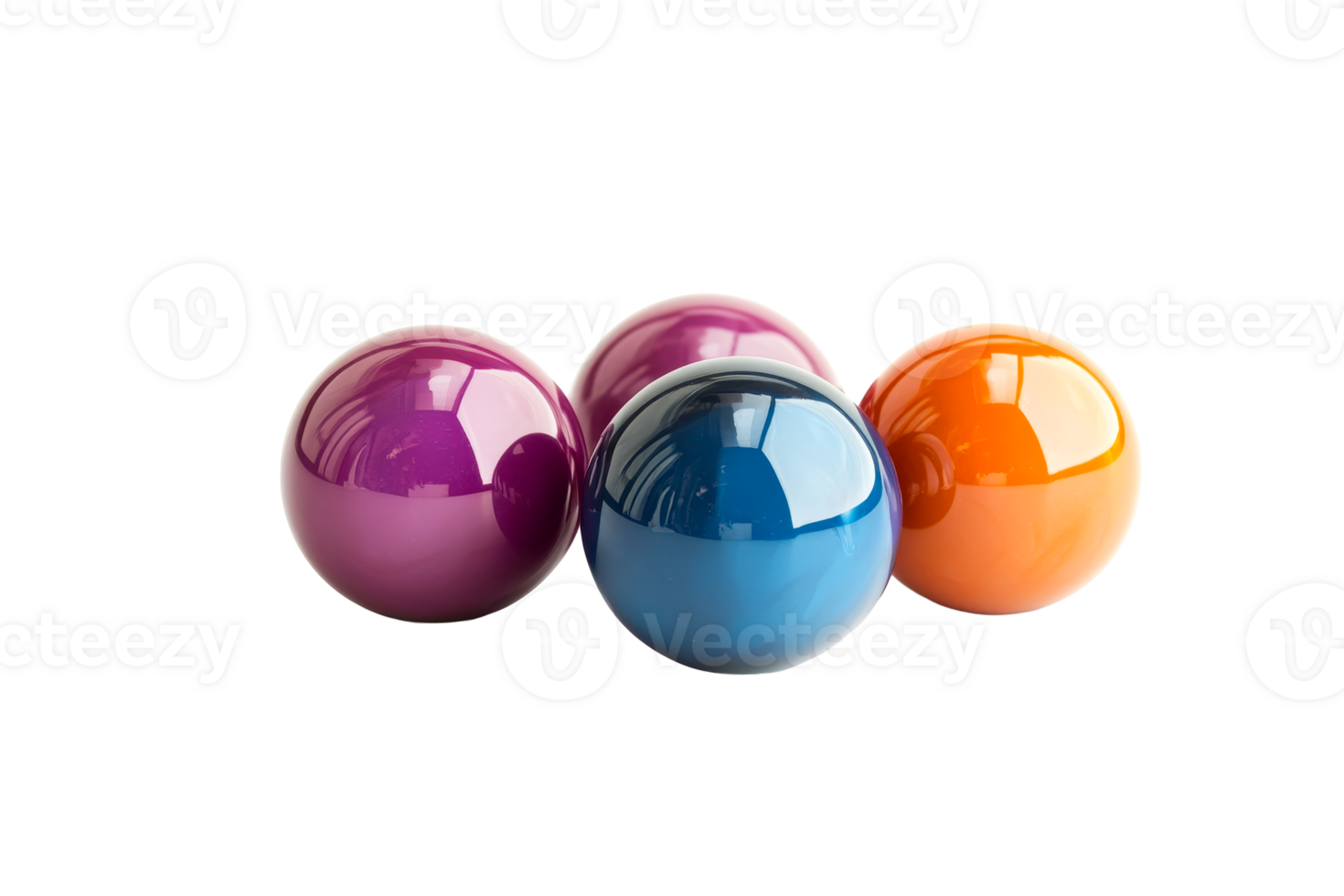 Glossy colorful spheres on clear bg png