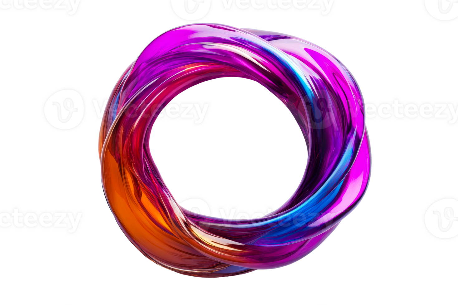 Colorful twisted decorative ring with smooth shape png