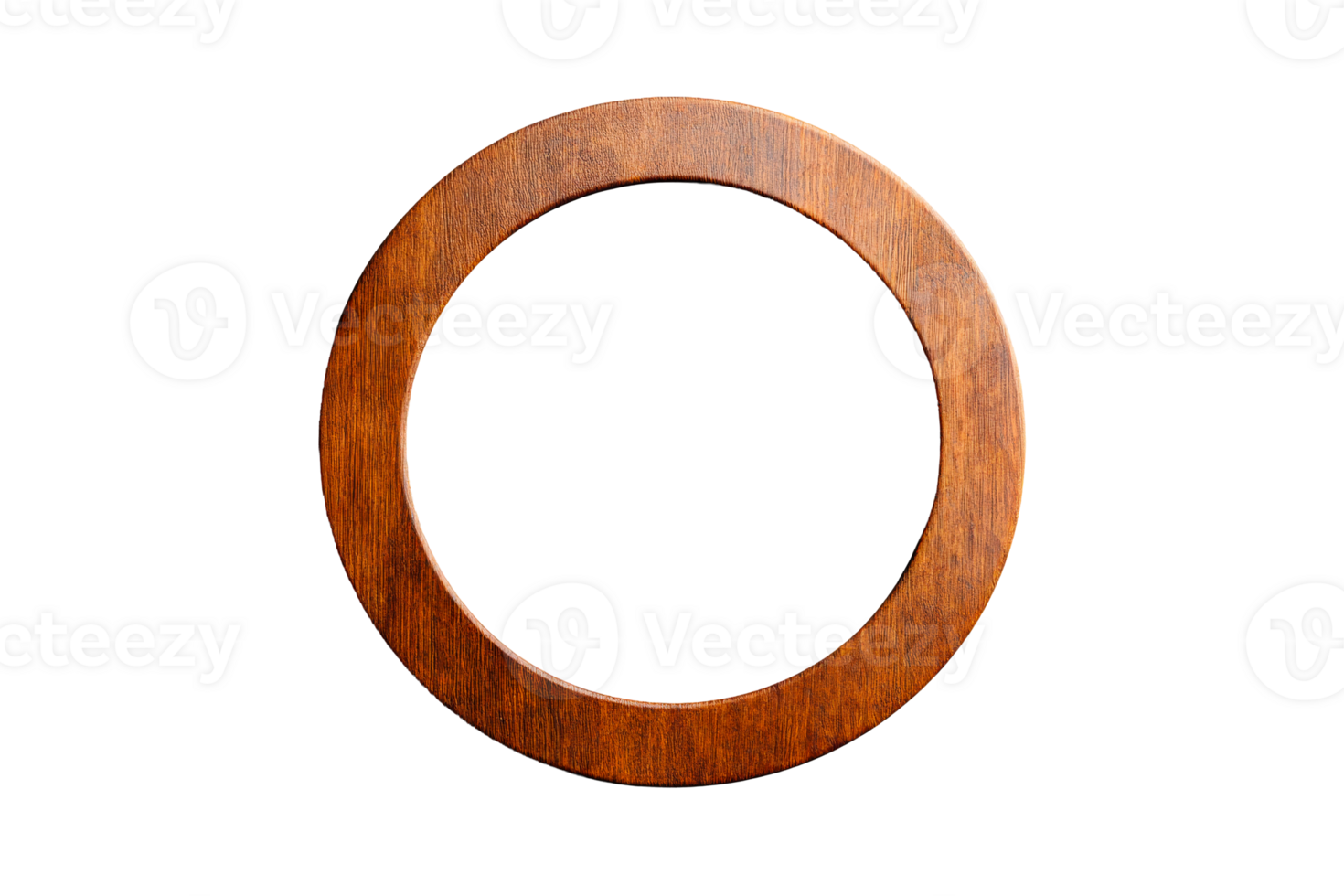 Rounded wooden frame with transparent background png