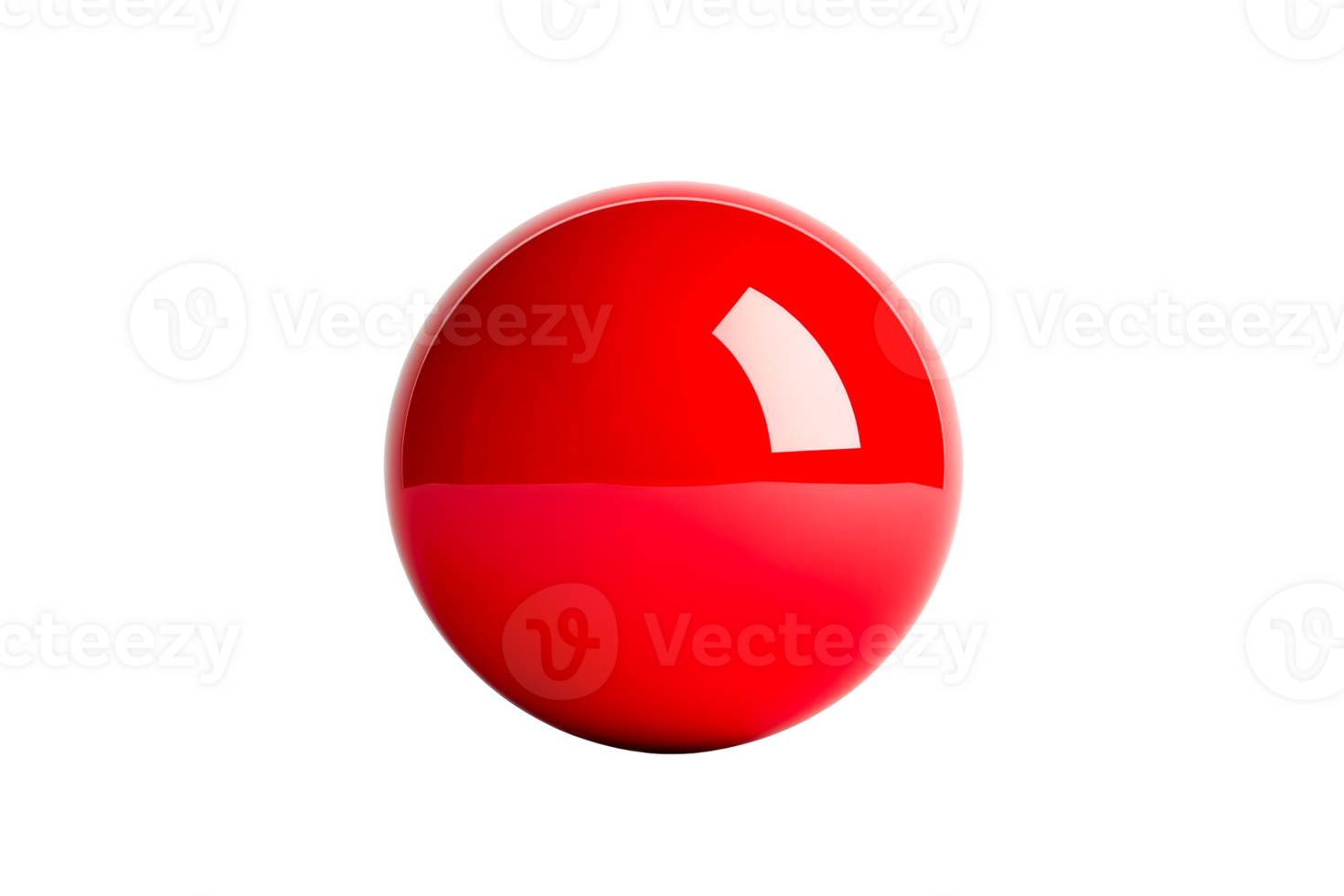 Glossy red ball on transparent background png