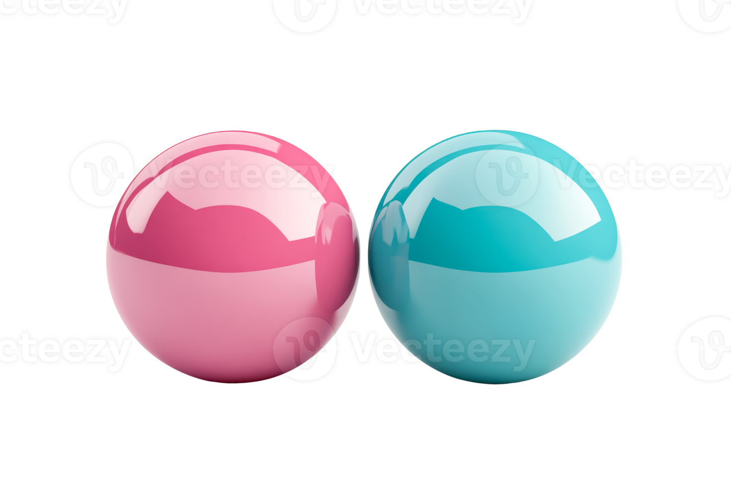 Colorful glossy spheres on transparent background png
