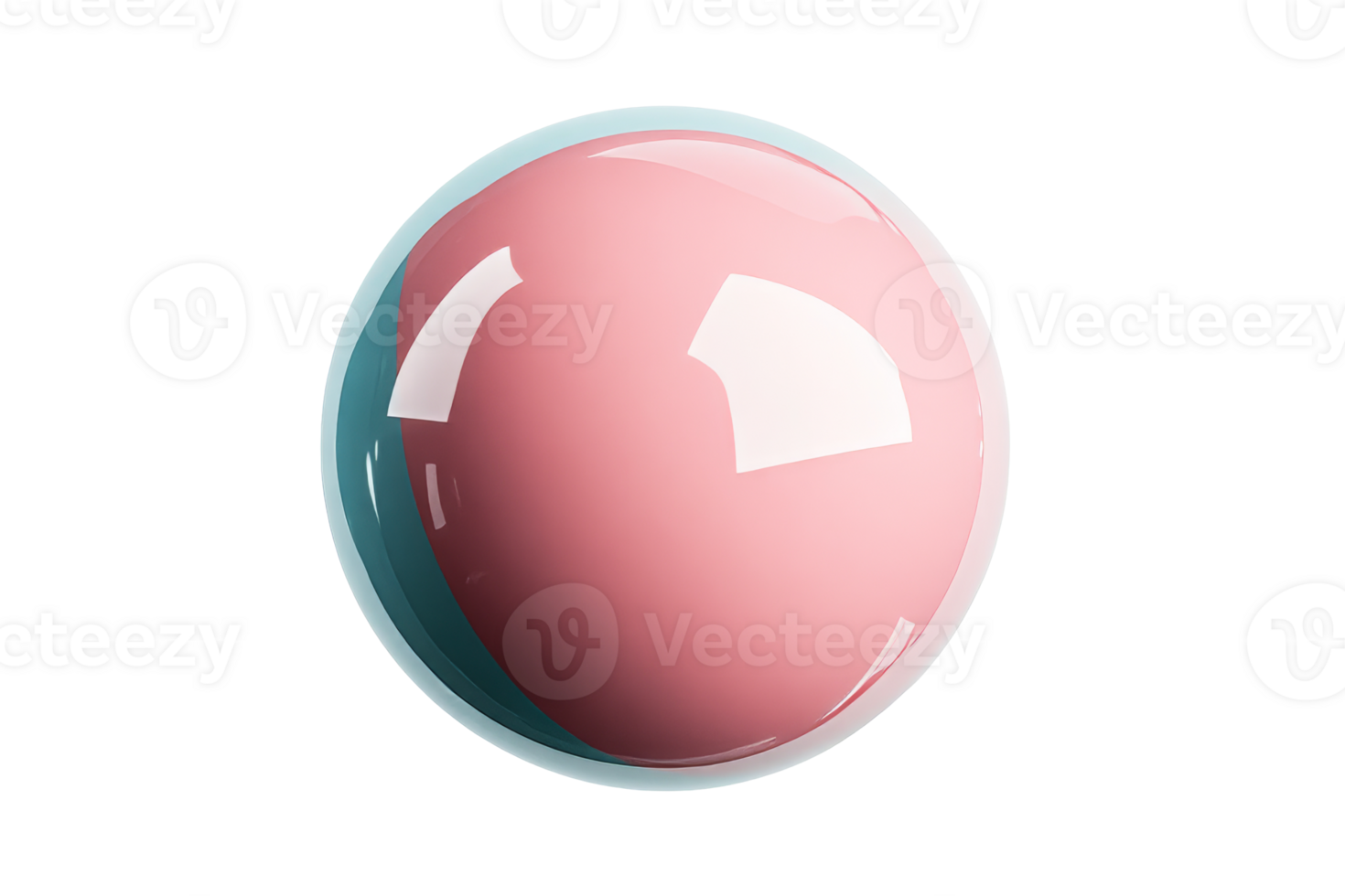 Colorful transparent orb with soft reflections png