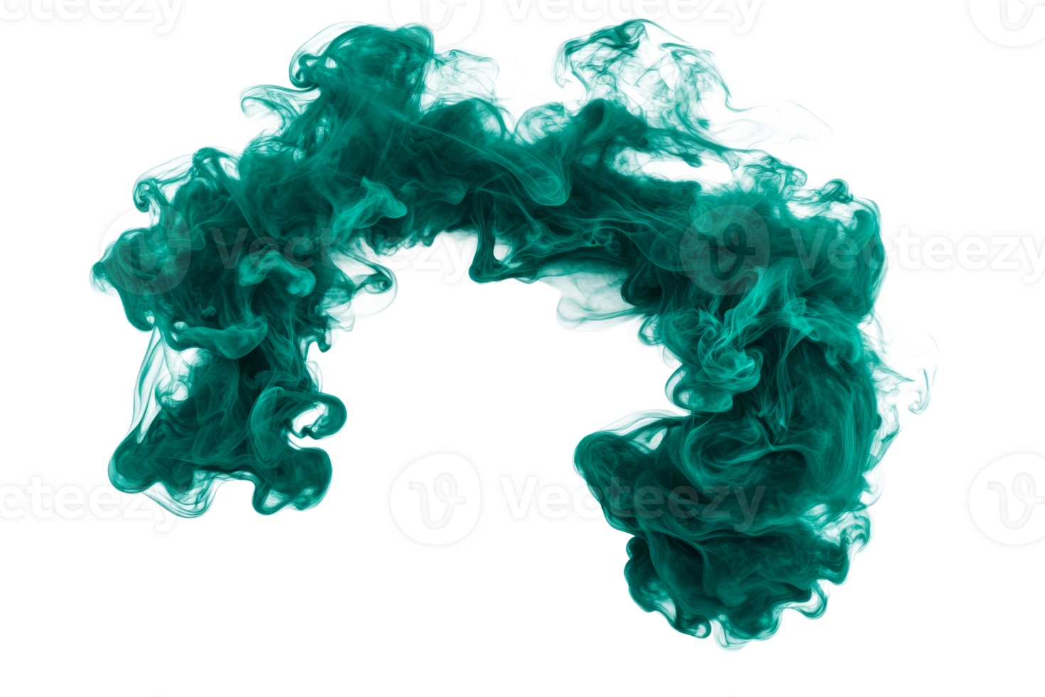Green smoke swirl on clear background png