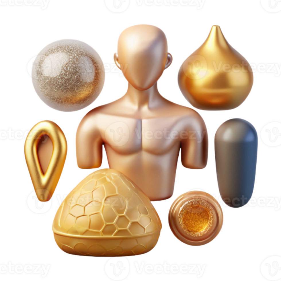 extraordinary vintage Anatomy Icon Set Human Body Isolated for Biology Studies professional png