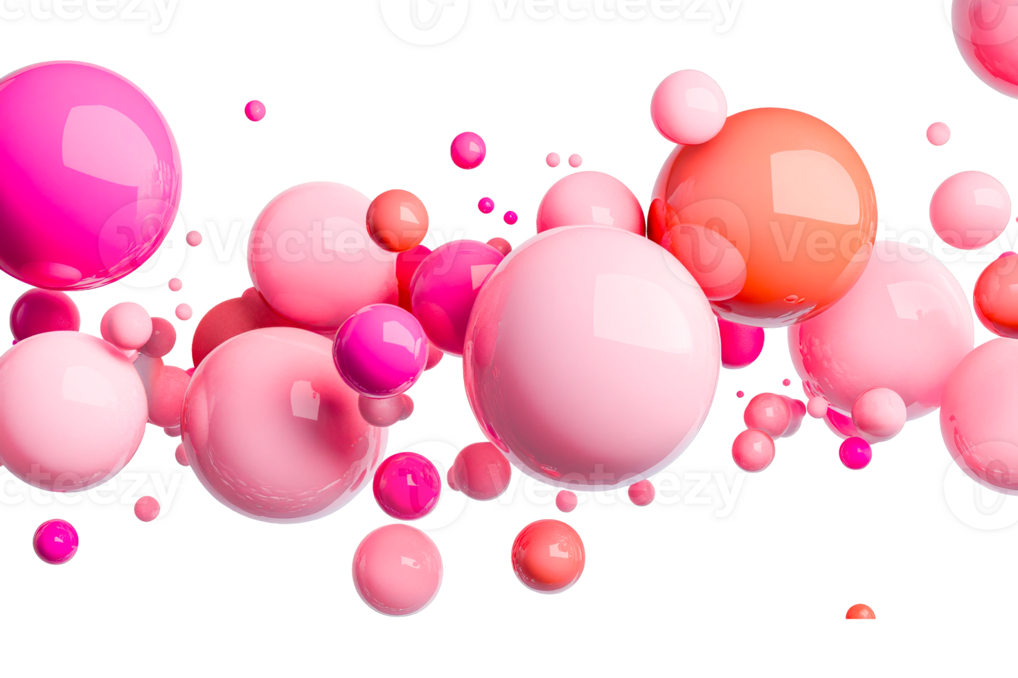 Vibrant floating spheres in motion png