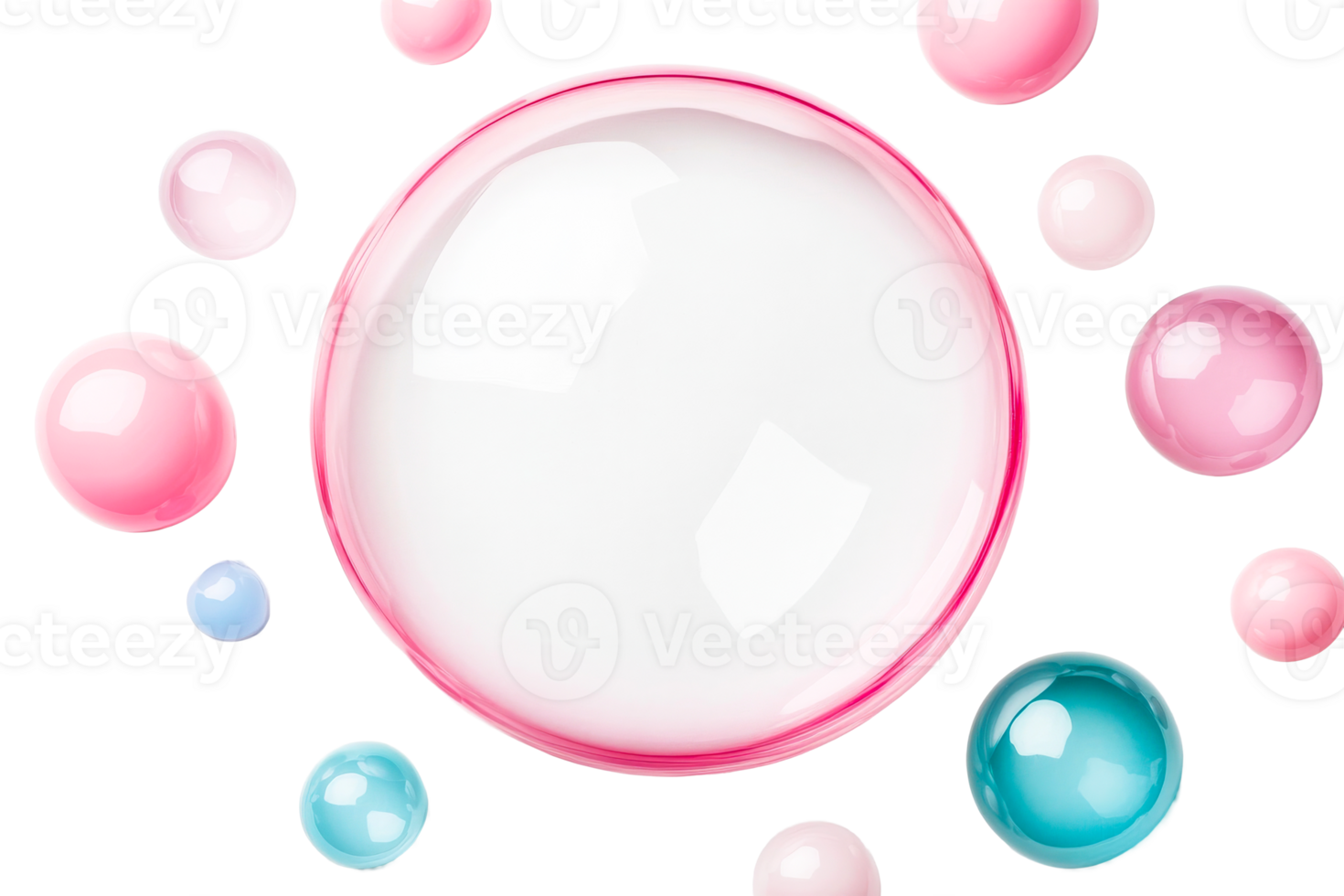 Colorful bubbles with a transparent background png