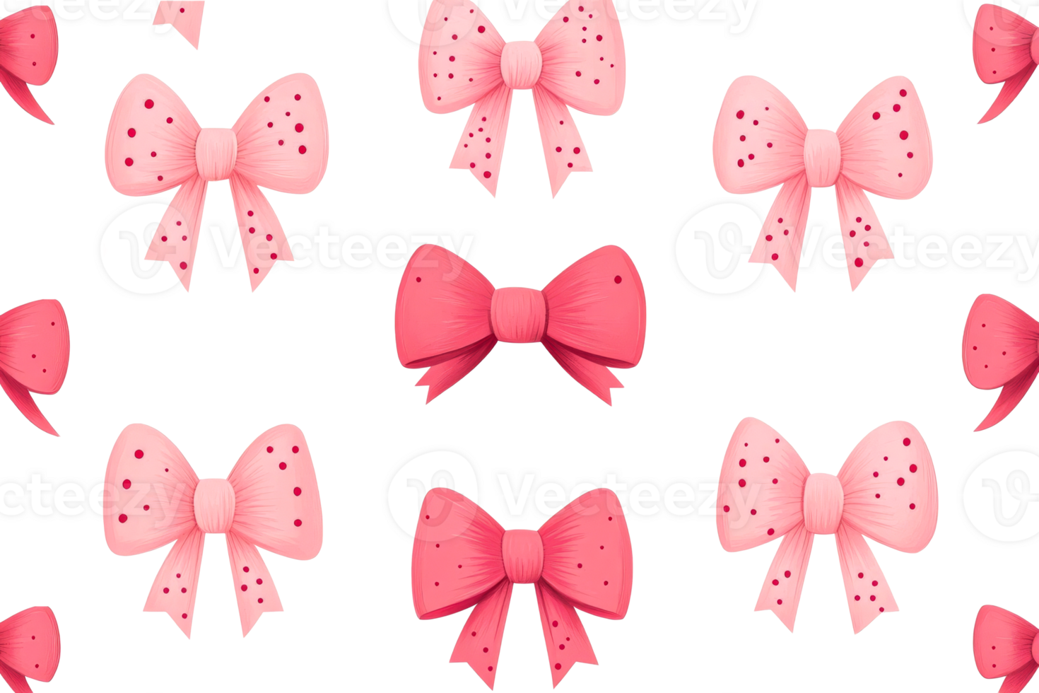 Polka dot bows on white background png