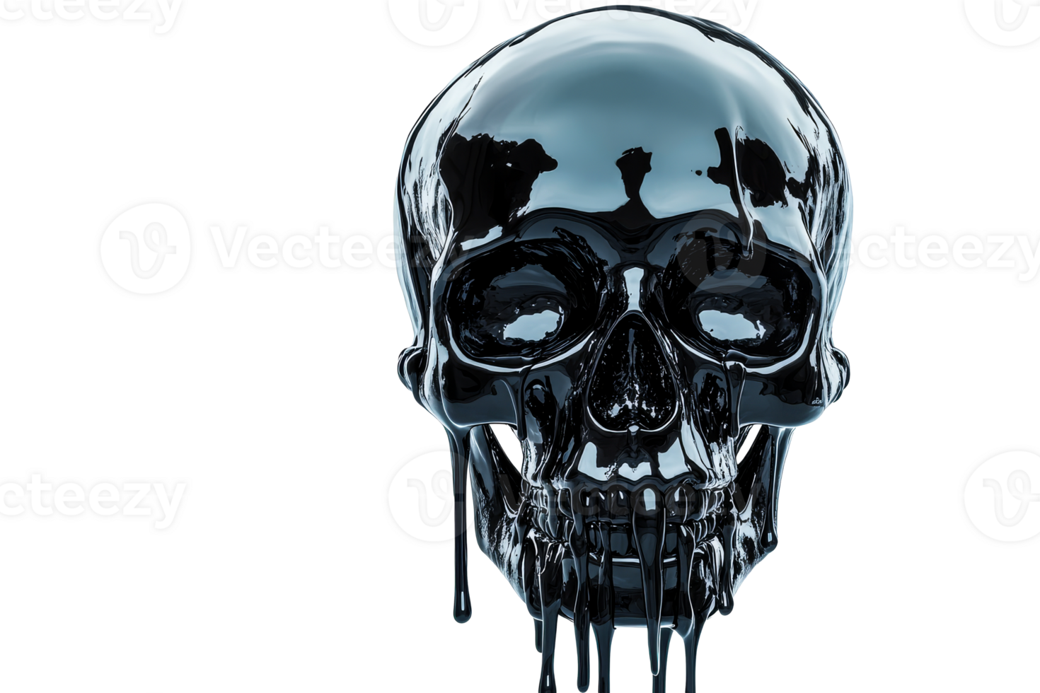 Black skull design with clear bg png