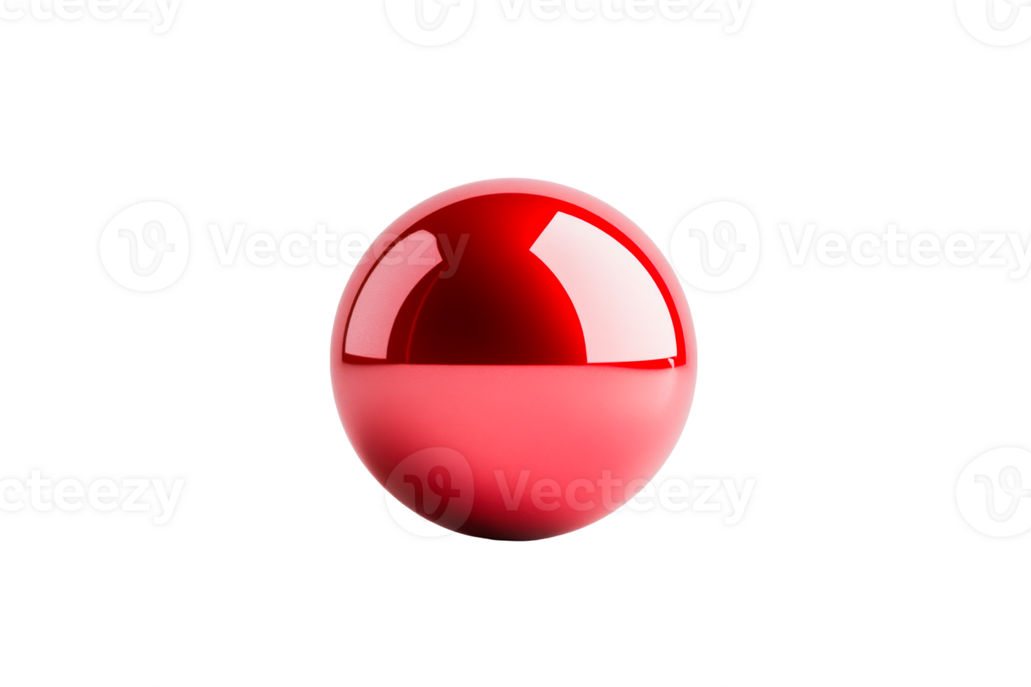Red glossy sphere on clear background png
