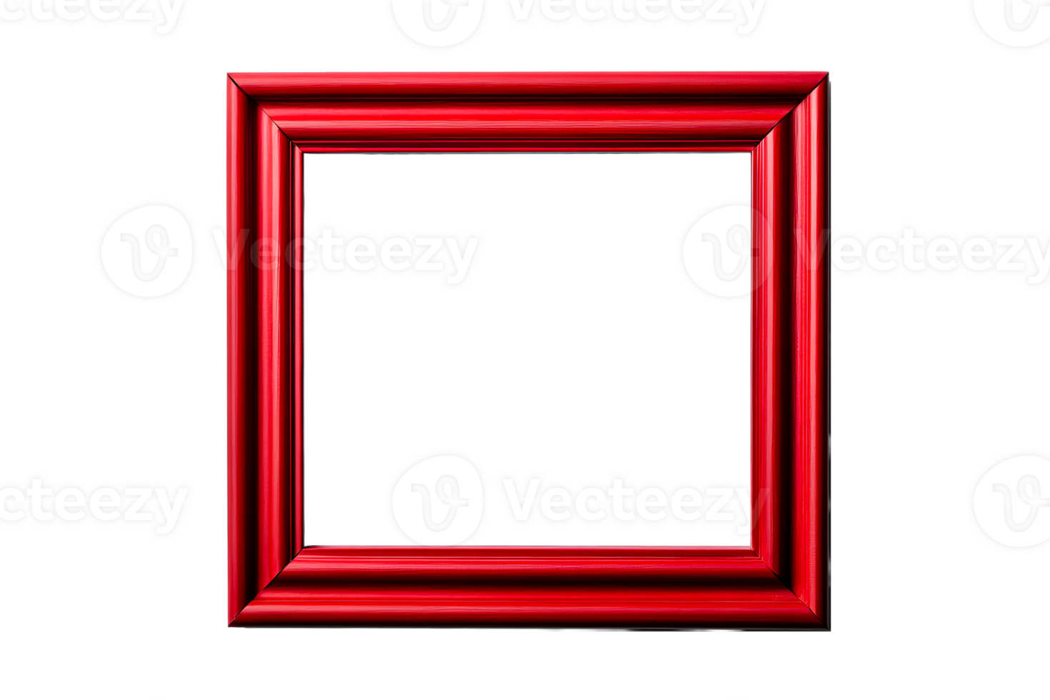 Red wooden frame on transparent bg png