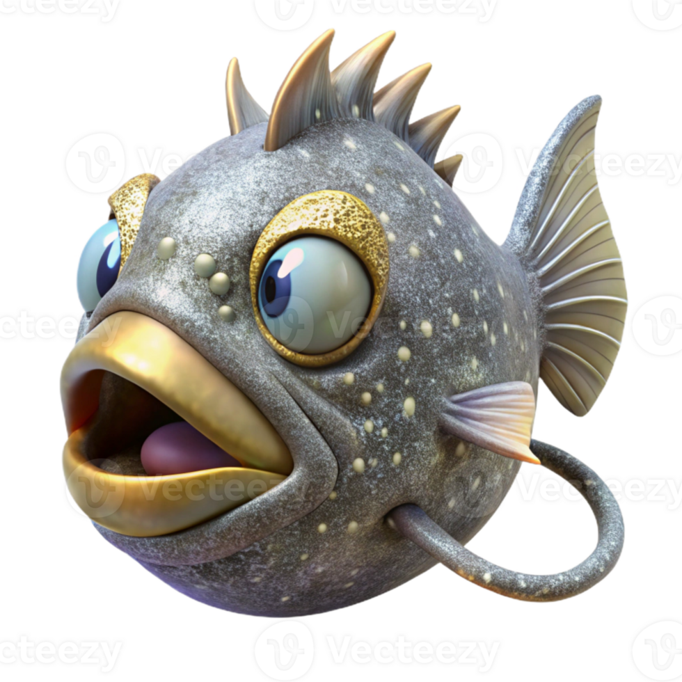 stunning creative Anglerfish Isolated Cutout for Deep Sea Creatures authentic png