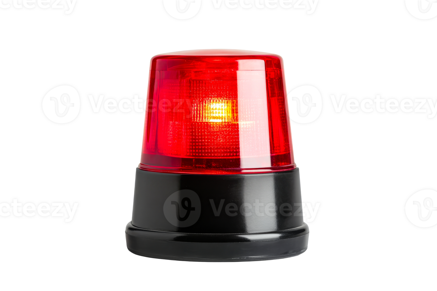 Red emergency light on a transparent background png