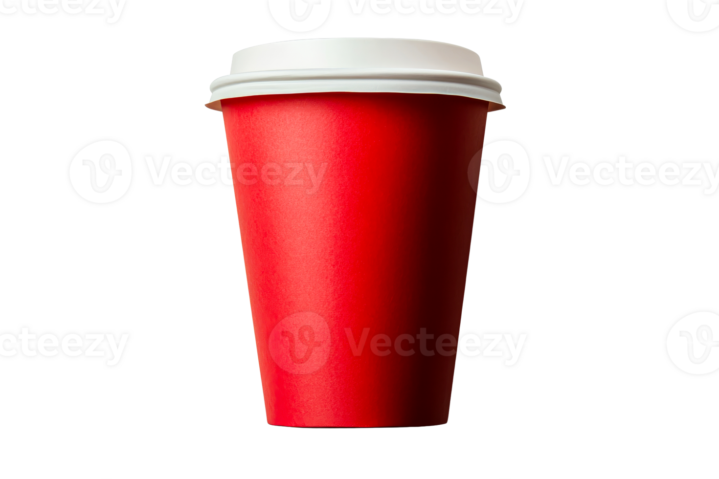 Red cup with white lid, clear bg png