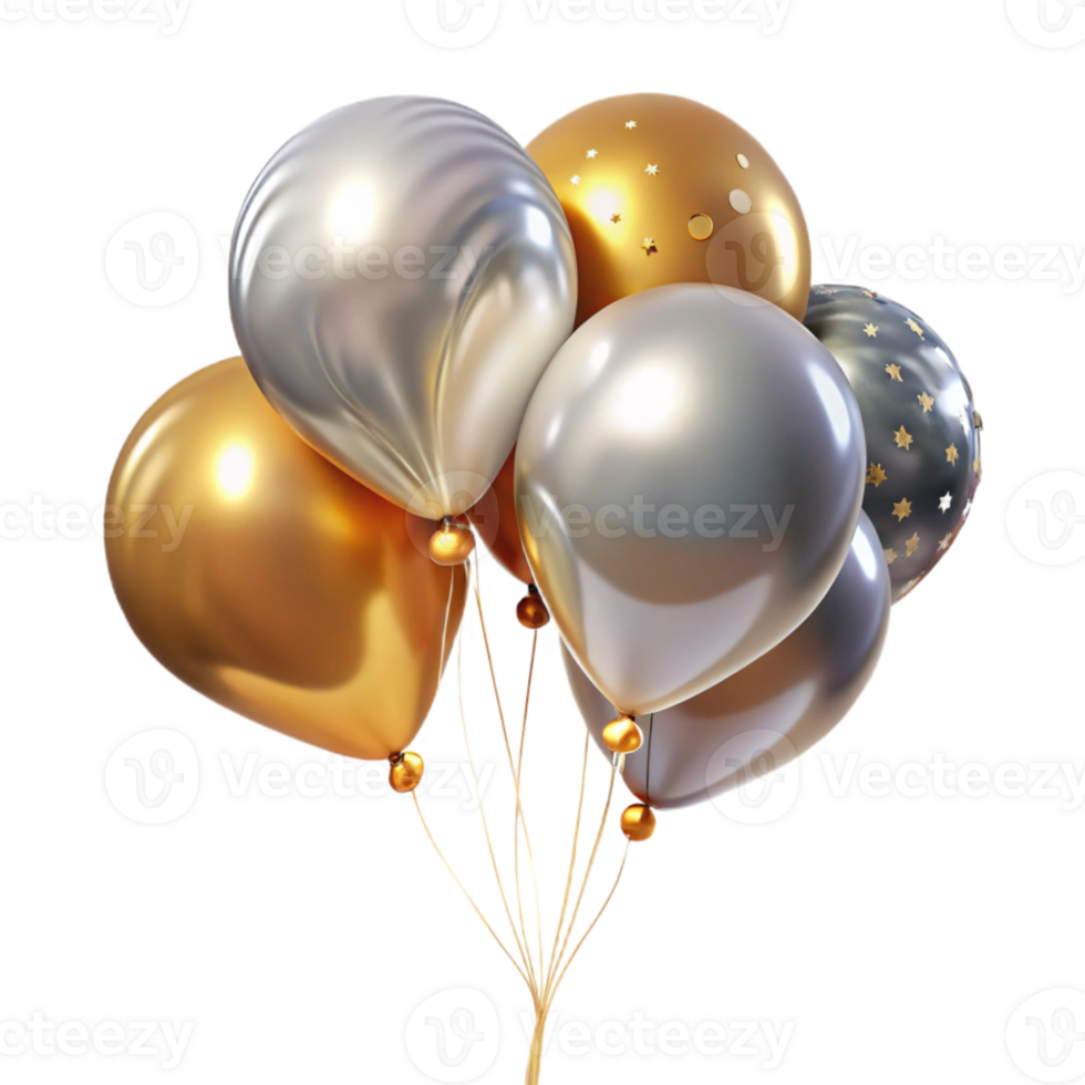 vibrant contemporary Anniversary Balloons Floating in the Air Transparent png