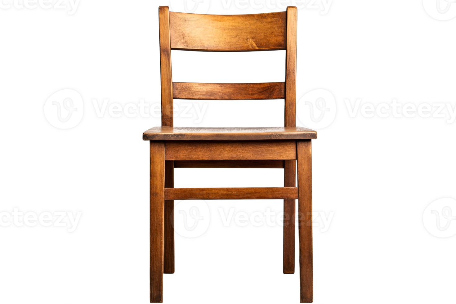 Simple wooden chair on clear background png